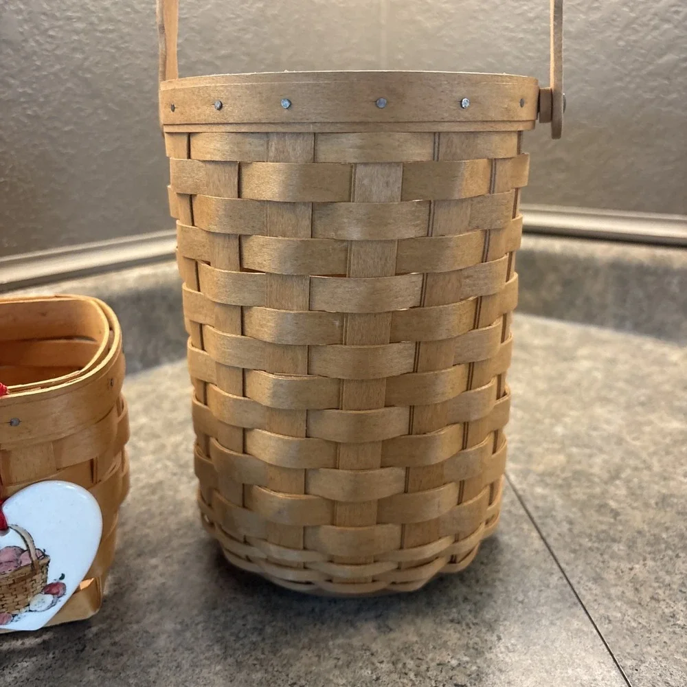 Longaberger Basket Lot Of 2 Handwoven 2005, 1997 Excellent Condition USA